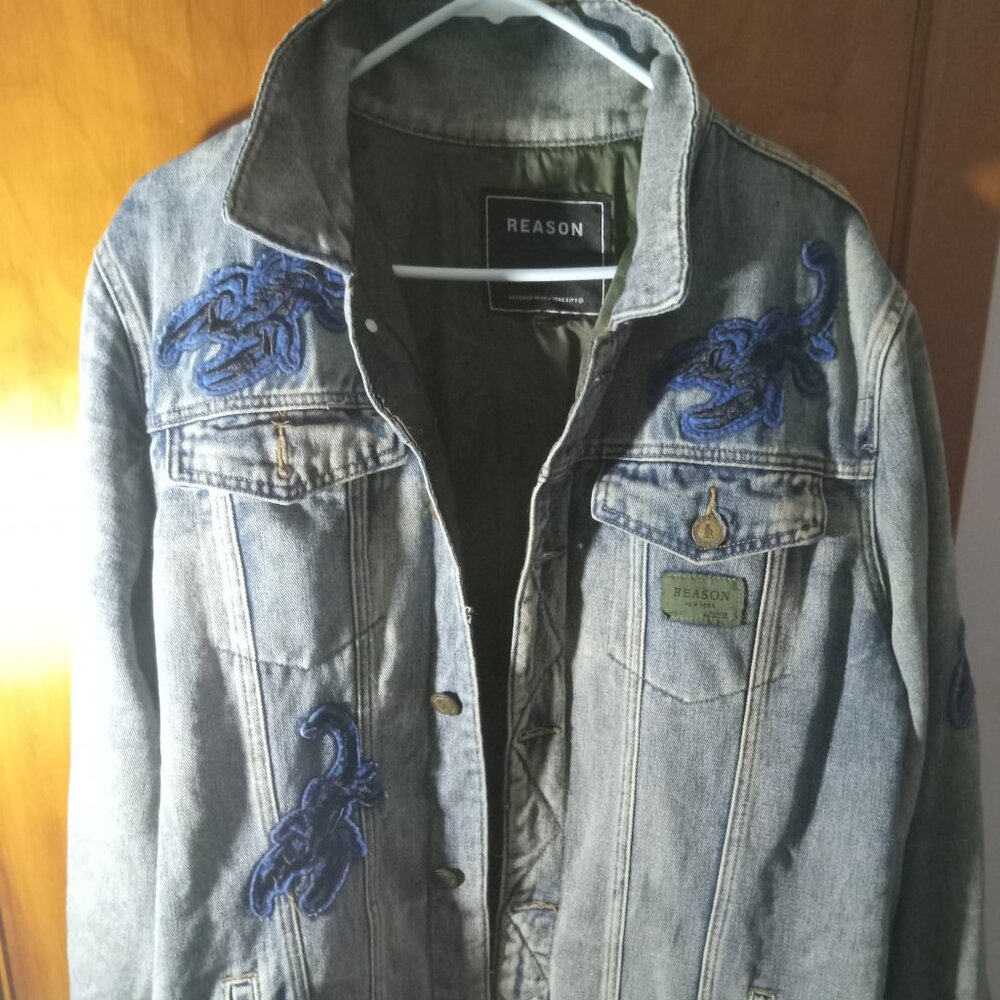 Men's Reason Clothing Scorpion Jean Jacket Size XL